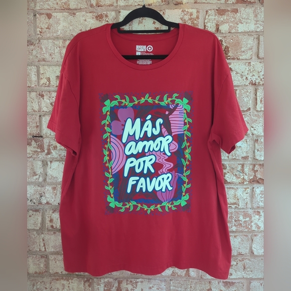 Target Latino Heritage Month "Más Amor Por Favor" XL Red T Shirt - Picture 1 of 6